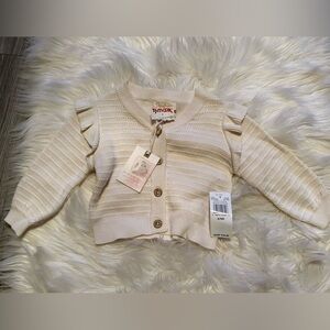 Jessica Simpson Cream Button-Up Baby Cardigan
